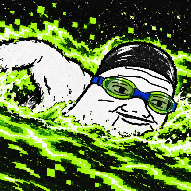 NASUNK swimming through neon waves